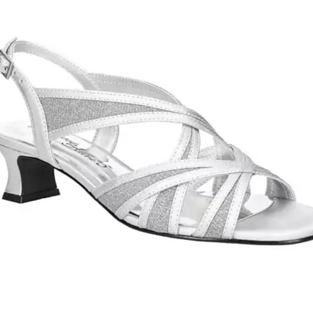 Elegant Silver Strappy Heels Size 9 M